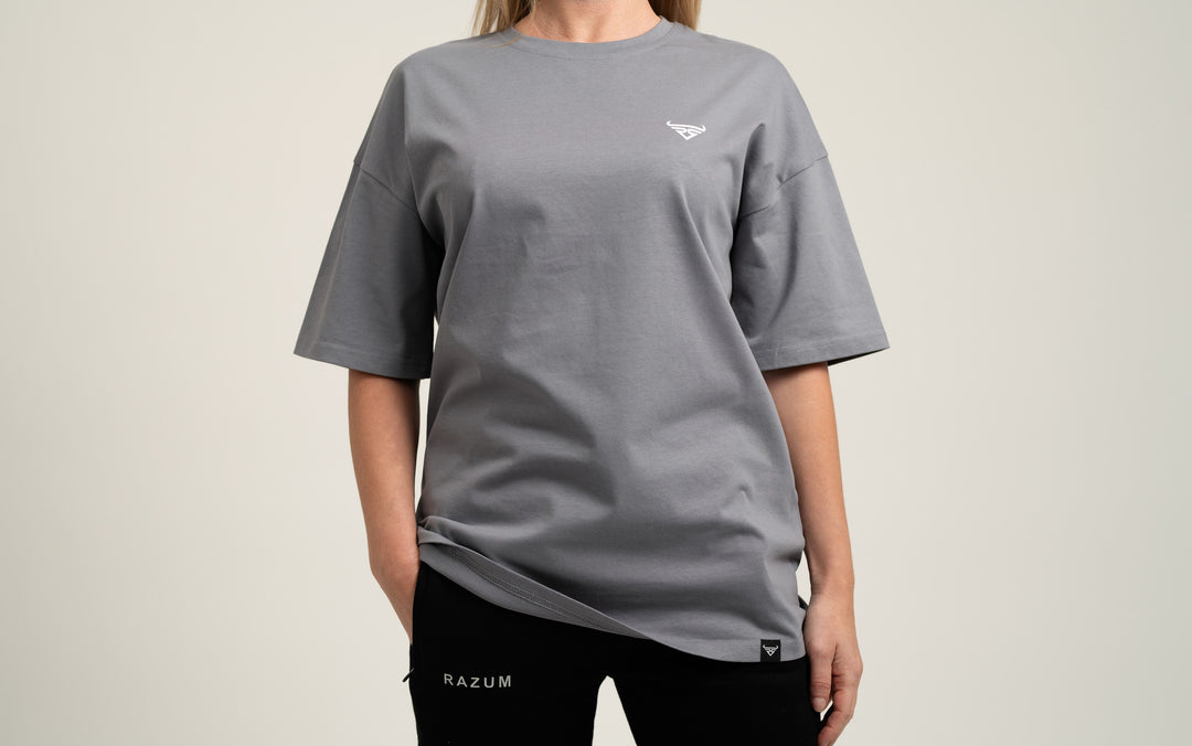 Oversized T-Shirt, Grau
