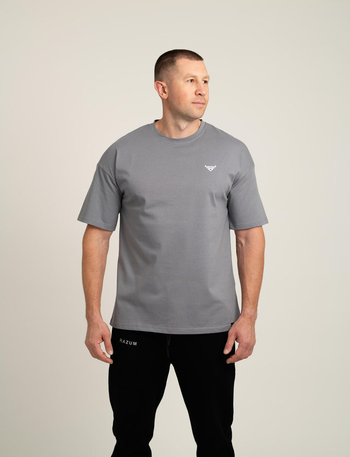 Oversized T-Shirt, Grau