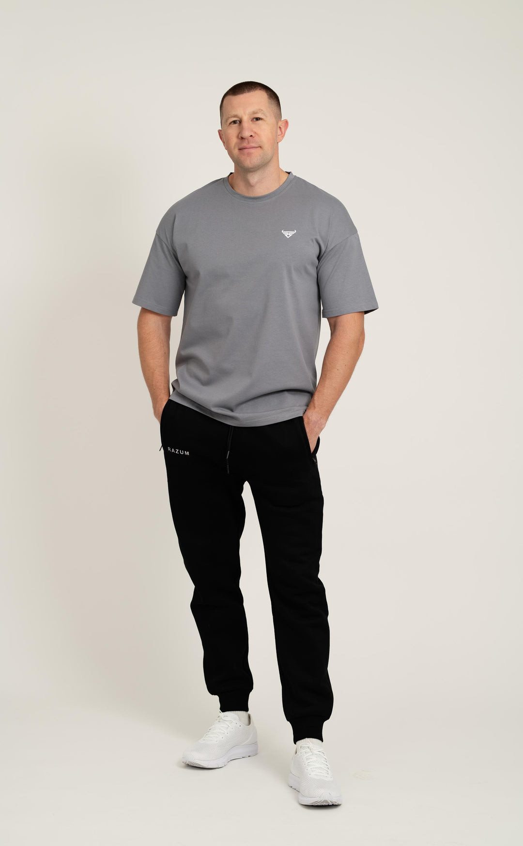 Oversized T-Shirt, Grau